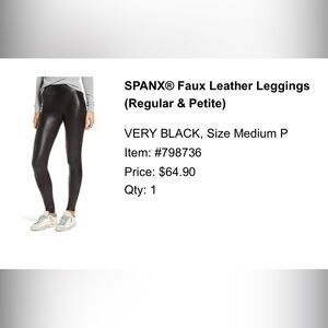 Spanx faux leather leggings
